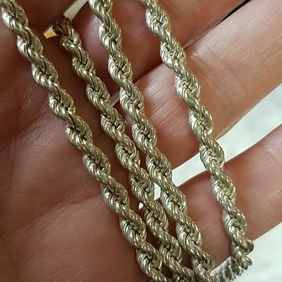 Sterling Silver Hefty Rope Necklace - Picture 3 of 4